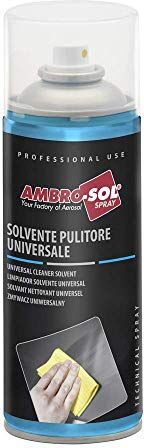 Ambro-Sol Solvente Pulitore Universale, Pulisce e Sgrassa con una Semplice Soffiata, Ha un Buon Profumo, Non Lascia Residui, Bomboletta Spray in Banda Stagnata Riciclabile 400 ml