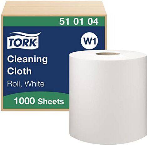 Tork Panno per pulizia Premium, compatibile con il sistema W1 (da terra o da parete), monovelo, 1 conf. x 1 rotolo (1 x 380 m), colore bianco