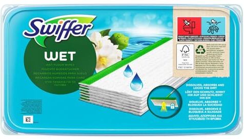 Swiffer Salviette umidificate per pavimenti  con profumo Morning Fresh, 24 salviette, per una pulizia facile e veloce