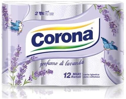 Generico CARTA IGIENICA CORONA MAXI ROTOLI 2 VELI – ALLA LAVANDA 8 CONFEZIONI DA 12 ROTOLI MAXI ROTOLI PER UN TOTALE DI 96 MAXI ROTOLI