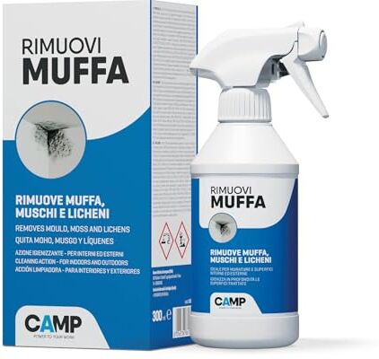 CAMP ‎ RIMUOVI MUFFA, Antimuffa igienizzante pronto all’uso, Elimina rapidamente muffe, muschi e licheni, 300 ml