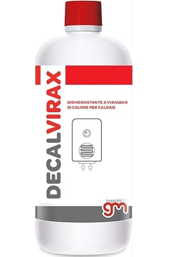 Magazzini GM DECALVIRAX, Disincrostante acido a viraggio di colore per il lavaggio di caldaie, serpentine e scambiatori di calore in rame, acciaio e ghisa, 1 L (1)