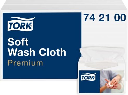 Tork Panno per lavaggio pazienti monouso Premium, 1 velo, goffrato, 1 conf. x 135 panni, 30 cm x 19,2 cm, resistente, bianco