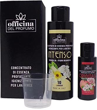 Generico OFFICINA DEL PROFUMO ESSENZA PROFUMANTE PER BUCATO 100ML VANIGLIA FIORI BIANCHI (+30ML FRAGRANZE CASUALI) CONCENTRATO, FORTE, CON IGIENIZZANTE