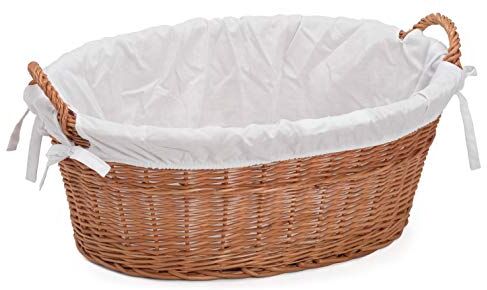 Prestige Wicker cm Cesto portabiancheria Foderato, Salice, Naturale, 60x43x23 cm