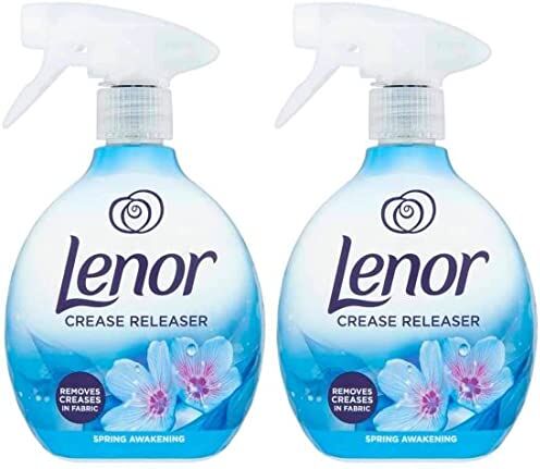 Generic Lenor Rilasciatore per pieghe spray rimuove le pieghe nel tessuto, profumo di risveglio primaverile, confezione doppia, 2 x 500 ml