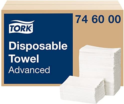 Tork Panno per lavaggio pazienti monouso Advanced, 5 veli, 1 conf. x 250 panni, 70 cm x 30 cm, resistente, bianco