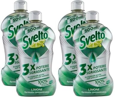 Generico Svelto Piatti Conc, Eccezionale Sull'Unto, Limone 500ml (4 flaconi)