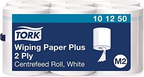 Tork Carta per asciugatura Plus Advanced, compatibile con il sistema M2 (ad estrazione centrale maxi), 2 veli, 1 x 6 rotoli (6 x 160 m), colore bianco