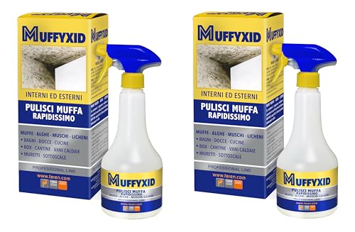 FAREN MUFFYXID, Rimuovi Muffa, Antimuffa, Pulitore della Muffa ad Azione Rapida, Igienizzante, Elimina rapidamente Muffe, Funghi, Muschi e Alghe, ritarda la ricomparsa, 500ml (2)