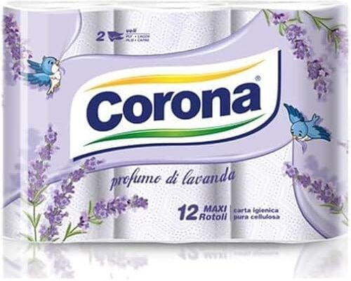 Generico CARTA IGIENICA CORONA MAXI ROTOLI 2 VELI – ALLA LAVANDA 4 CONFEZIONI DA 12 ROTOLI MAXI ROTOLI PER UN TOTALE DI 48 MAXI ROTOLI