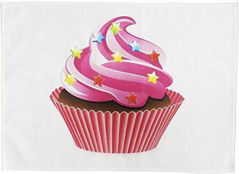 Half a Donkey The Large Pink Cupcake Cotton Canovaccio by