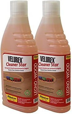 Chimiver Detergente Multiuso per la Pulizia del parquet Verniciato. VELUREX Cleaner Star Kit 2 Pezzi   Confezione da 2 flaconi da 1L cad.