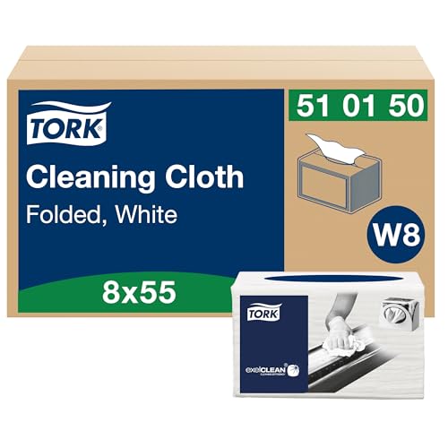 Tork Premium 510 Cleaning cloth,1-plywhite, 39x32 cm, case=8 packs/55 sheets