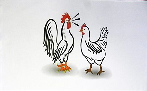 Half a Donkey Chicken & Rooster Large Cotton Strofinaccio