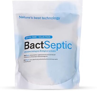 BactPro BactSeptic Pulizia e manutenzione delle fosse biologiche, scioglie gli ingorghi ed elimina cattivi odori Value Pack Attivatore Biologico Polvere 3,5 kg con dosatore