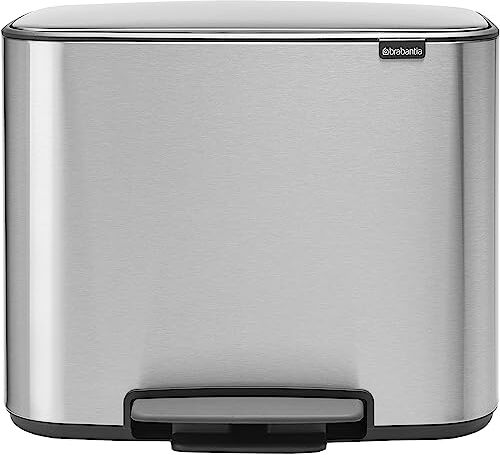 Brabantia Bo Pedal Bin Pattumiera, Metallo, Inox Satinato, 11 + 23 Litri