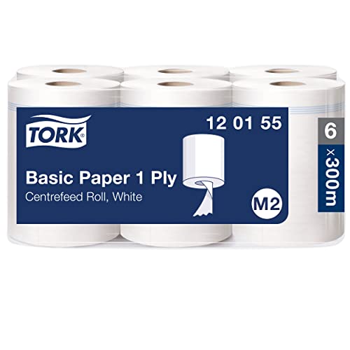 Tork Carta per asciugatura standard Universal a lunga durata, compatibile con sistema M2 (ad estrazione centrale), 1 velo, 1 x 6 rotoli (6 x 300 m), bianco