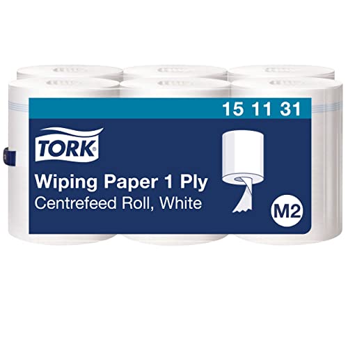 Tork Carta Plus per asciugatura Advanced, compatibile con il sistema M2 (ad estrazione centrale), 1 velo, 1 x 6 rotoli (6 x 275 m), bianco
