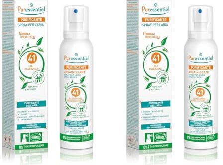 Puressentiel Spray Purificante per l'Aria ai 41 Oli Essenziali, 100% Puri e Naturali, Purifica, Tratta e Igienizza i Tessuti, con Formula Brevettata, 0% Gas Propulsore, 200 ml (Confezione da 2)