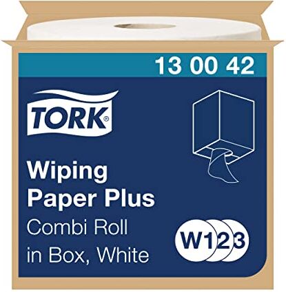 Tork Carta Plus per asciugatura QuickDry Premium, compatibile con i sistemi W1, W2 e W3, 2 veli, 1 conf. x 1 rotolo (1 x 255 m), colore bianco