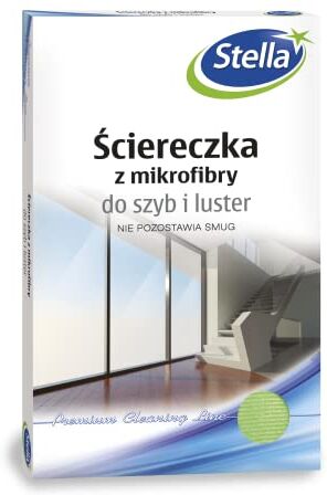 Stella McCartney Stella Panni in microfibra per la pulizia di vetri e specchi, 1 pezzo, 35 x 35 cm, misto, non lascia striature o pelucchi, panno per la pulizia del parabrezza