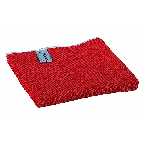 Vikan Panno in microfibra, 32 x 32 cm, confezione da 5, colore: Rosso