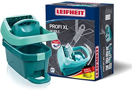 Leifheit Pressa Profi Xl Secchio Lavapavimenti Con Ruote, Secchio Con Strizzatore E Maniglia, Blu, ‎51 x 39 x 29 cm; 997.9 grammi