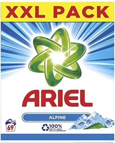 Procter & Gamble Ariel Alpine Profumo Detersivo in polvere, 69 lavaggi (4,485 kg), rimuove le macchie ostinate e non lascia residui di residi.