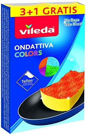 Vileda Ondattiva Milleusi Colors 3+1, Spugna, Multicolore, 13x22x2.6 cm, 4 unità