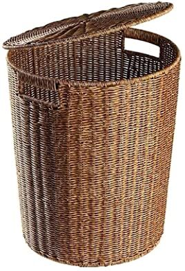 MOBAAK Pattumiera Secchio Spazzatura Pattumiera Portatile Con Coperchio Grande Contenitore Con Maniglie, Contenitore Per Rifiuti Per Bagni E Cucine Bidone Spazzatura Cucina (Color : Dark Brown)