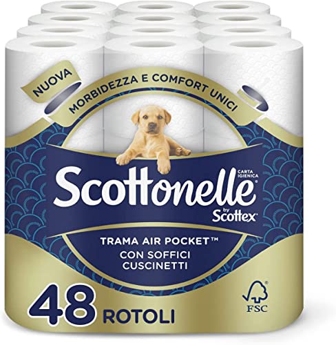 Scottex Scottonelle Maxi Carta Igienica Soffice e Trapuntata, Confezione da 48 Rotoli Maxi