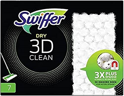 Swiffer Panni Catturapolvere, 7 Panni Microfibra 3D, Cattura e Blocca 3 Volte Più Polvere, Sporco e Peli Rispetto a  Tradizionale, Ottimo per Tutti i Tipi di Pavimenti