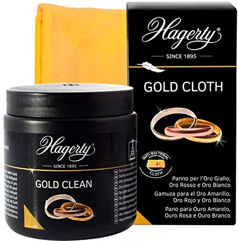 Hagerty Gold Clean Pulitore per Gioielli in Oro Barattolo da 170 ml + Gold Cloth Panno Pulente 36x30 cm