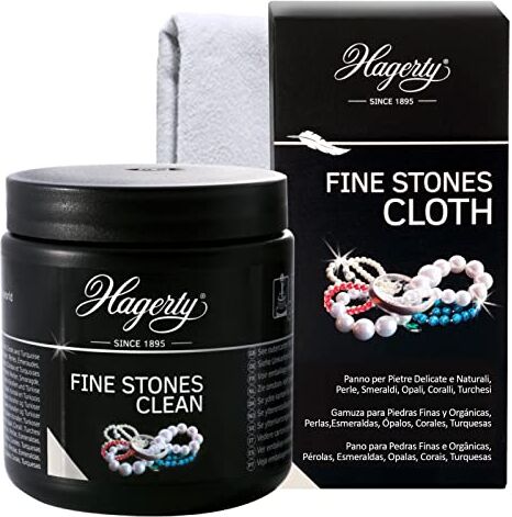 Hagerty Fine Stones Clean Pulitore per Pietre Naturali Delicate Barattolo da 170 ml + Fine Stones Cloth Panno Pulente 36x30 cm