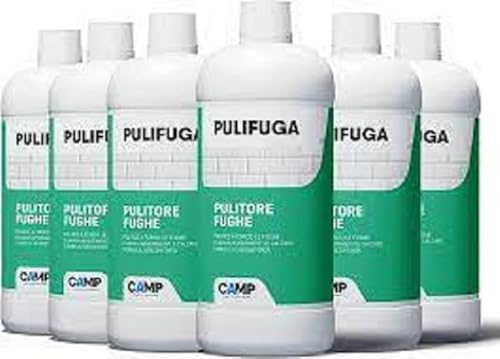 CAMP PULIFUGA, Pulitore concentrato per fughe ottimo per pavimenti e rivestimenti, Elimina annerimenti, macchie e muffe, Pack 6x1lt