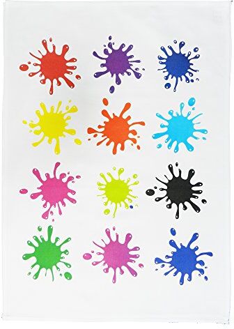 Half a Donkey Splish Splash Large Colourful Spotty Cotton Tea Towel by