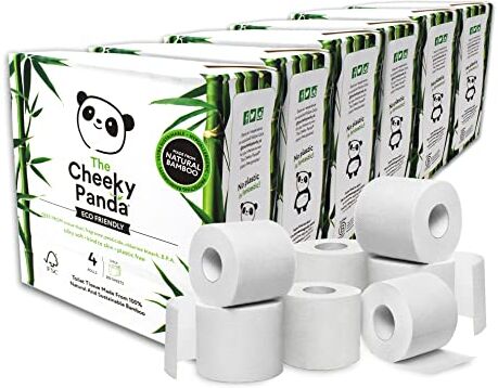 Panda – Carta Igienica in Bamboo   6 Confezioni da 4 Rotoli (24 Rotoli in Totale)   3 Veli, No Plastica, Ecologica, Super Morbida, Resistente e Sostenibile