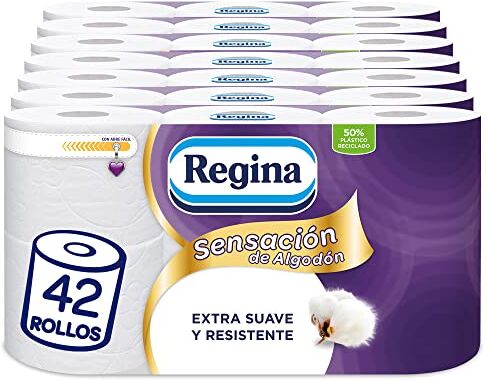 Regina Sensación de Algodón Carta igienica, 42 rotoli