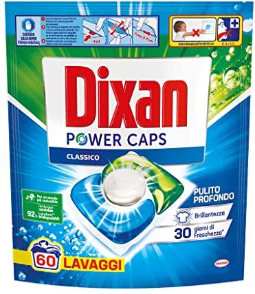 Dixan Power Caps Classico, Detersivo Lavatrice in Capsule, 60 capsule (lavaggi)