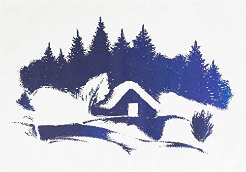 Half a Donkey The Woodland Cabin in the snow Large Cotton Tea Towel by