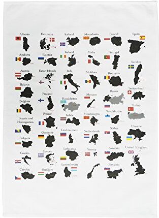 Half a Donkey Countries of Europe with Borders, Flags And Capitals Educational Cotton Canovaccio