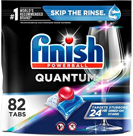 Finish Quantum 82ct Detersivo per lavastoviglie Powerball Ultimate Clean & Shine Pastiglie per lavastoviglie Pastiglie per piatti Confezione da 1 (la confezione può variare)