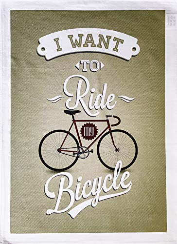 Half a Donkey I want to ride by Bicycle Large Cotton Tea Towel