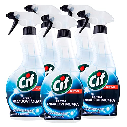 Cif 5x  Ultra Rimuovi Muffa Detergente Spray con Candeggina 5 Flaconi da 500 ml