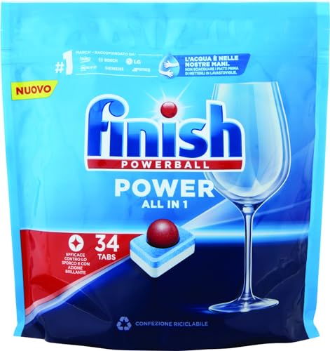 Finish Power All in One Regular pastiglie lavastoviglie 34 lavaggi 544 gr