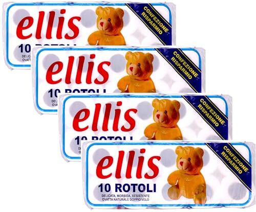 Generic 40 rotoli carta igienica 2 veli pura cellulosa bianca morbida delicata resistente non profumata doppio velo