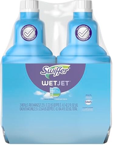 Swiffer WetJet Multi-purpose Floor Cleaner Solution Refill Open Window Fresh Scent 2 count of 1.25L by