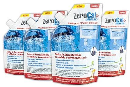 Generico Ricarica monodose per caldaia ZEROCAL Set 4 confezioni da 250ml Prodotto liquido anticalcare per Zerocal. Pronto all’uso GEL art:10701940