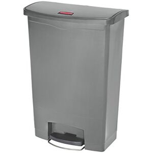 Rubbermaid Commercial Products StepOn Cestino in Resina, Anteriore Passo, 90 L, Grigio Rubbermaid Commercial Products StepOn Cestino in Resina, Anteriore Passo, 90 L, Grigio